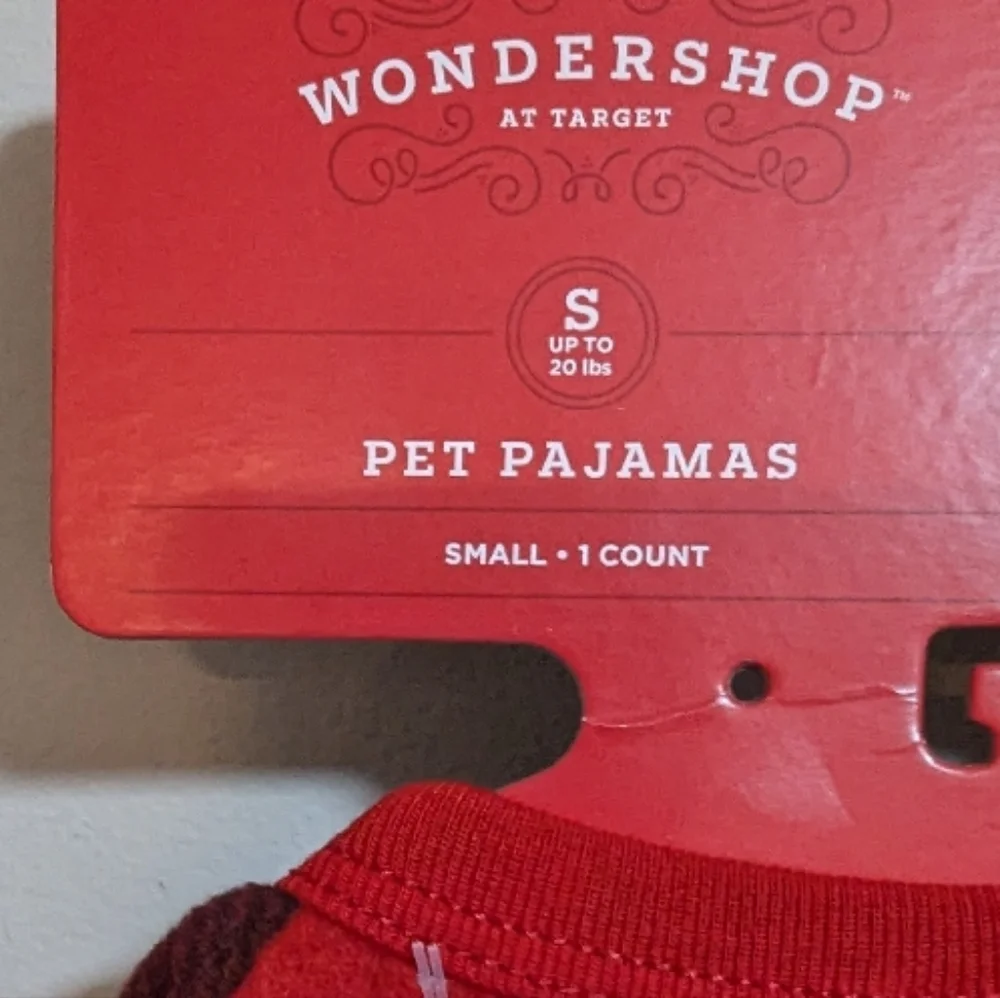 Wondershop Pet Pajamas small dog cat red black plaid p-003
